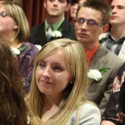 Heidi McPheeters (outstanding MPA student) at Grand Valley's Annual Awards Celebration, 2013